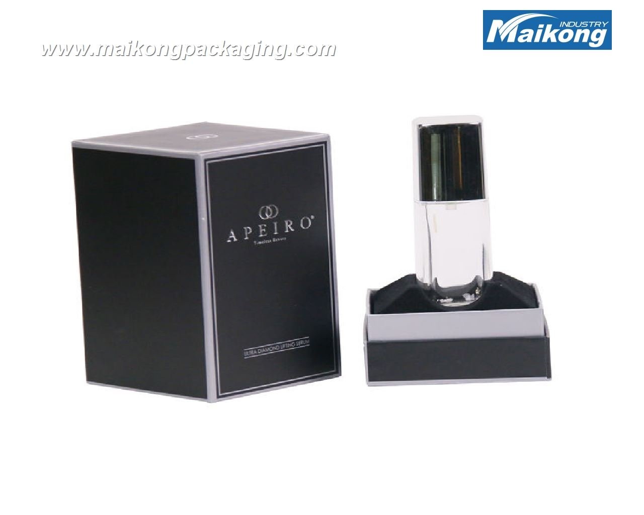 MAIKONG Professional design luxury cardboard paper lipstick box black cosmetic packaging box for perfume