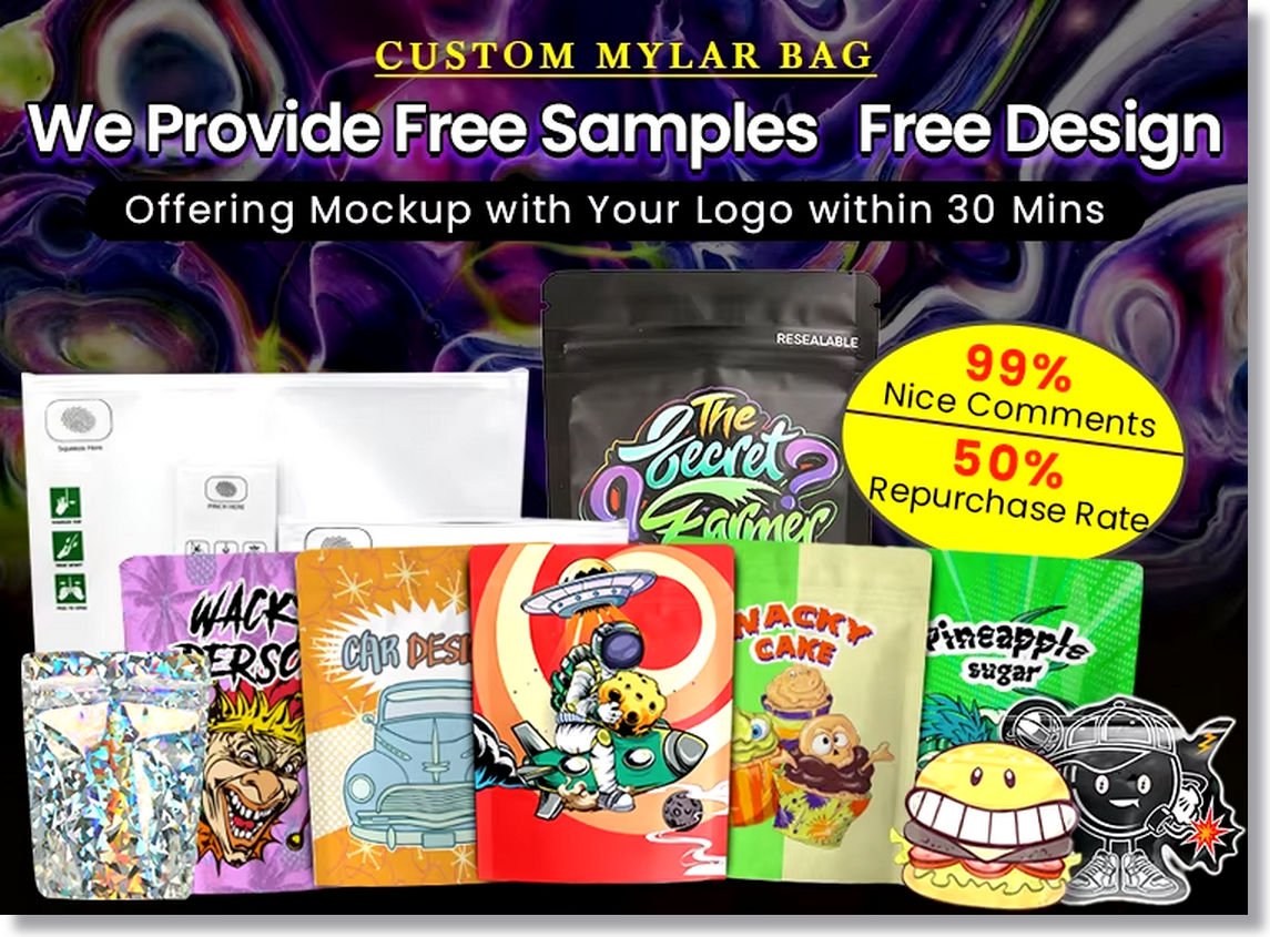 Mylar Bags 3.5 Wholesale 1g 1/8oz 3.5 Gram 4 x 6 Smell Proof Zip Lock Special Mylar Bags